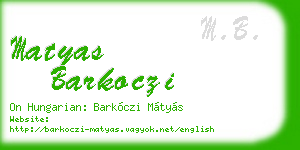 matyas barkoczi business card